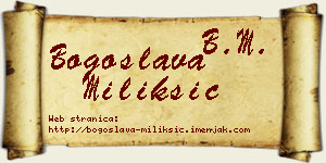 Bogoslava Milikšić vizit kartica